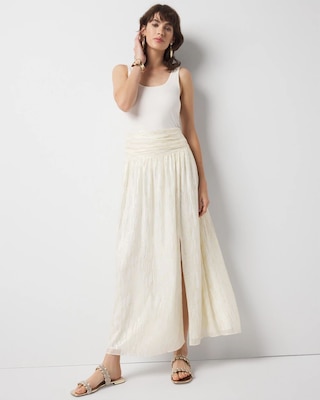 Petite Shirred Waist Maxi Skirt | White House Black Market